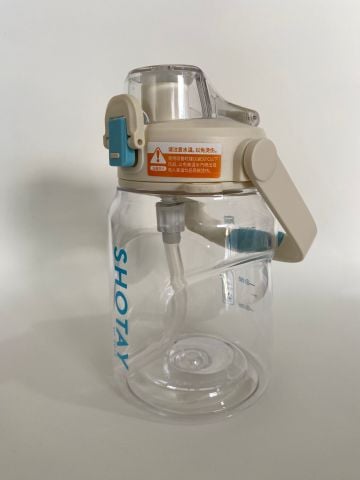 Shotay ST-7313 Pipetli Askılı Tritan Matara 1000 ml Beyaz