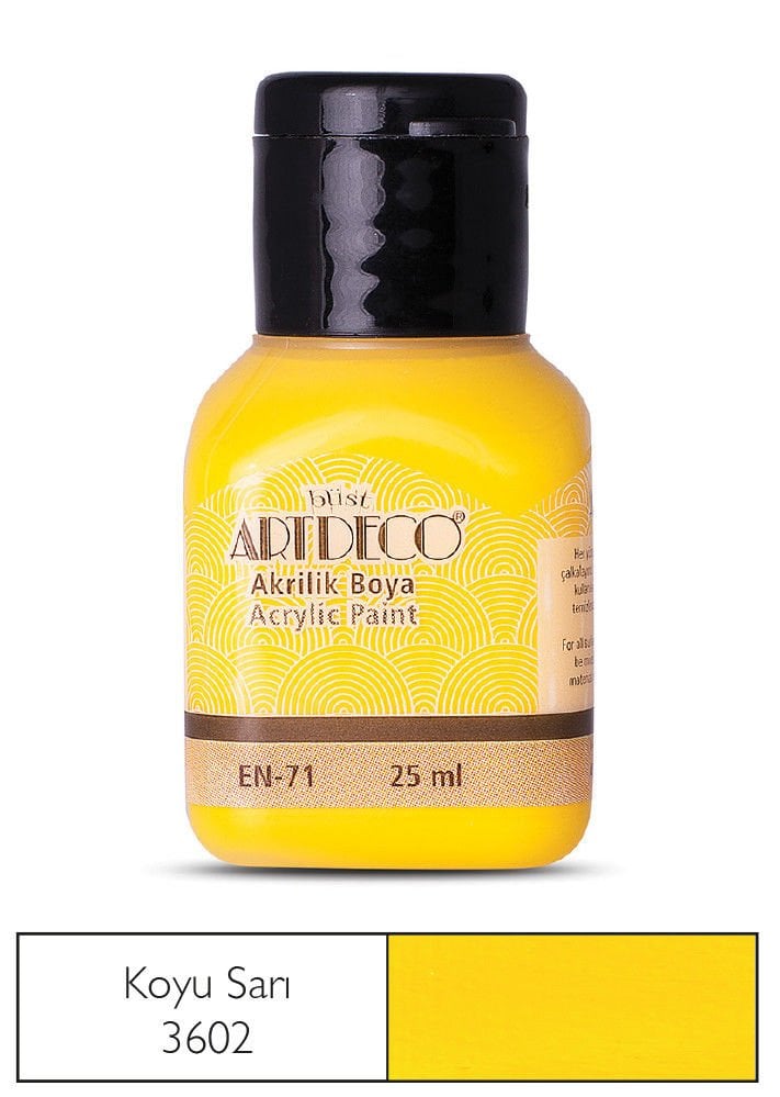 Artdeco Akrilik Boya 25ml Koyu Sarı 3602