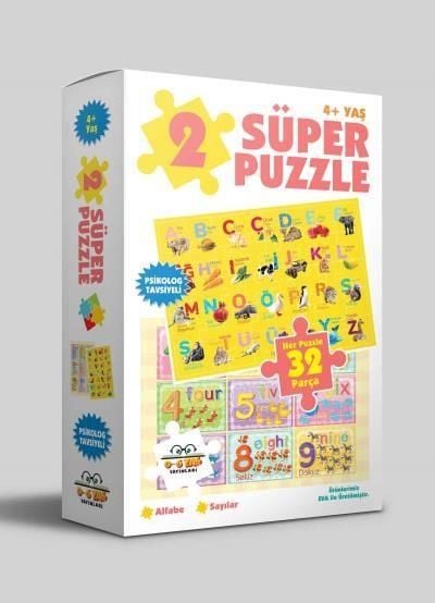 0-6 Yaş Yayınları 2 Süper Puzzle - Alfabe + Sayılar