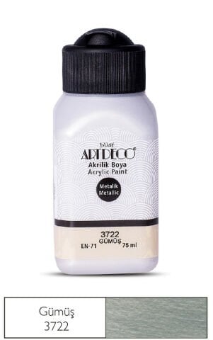 Artdeco Metalik Akrilik Boya 75ml Gümüş 3722