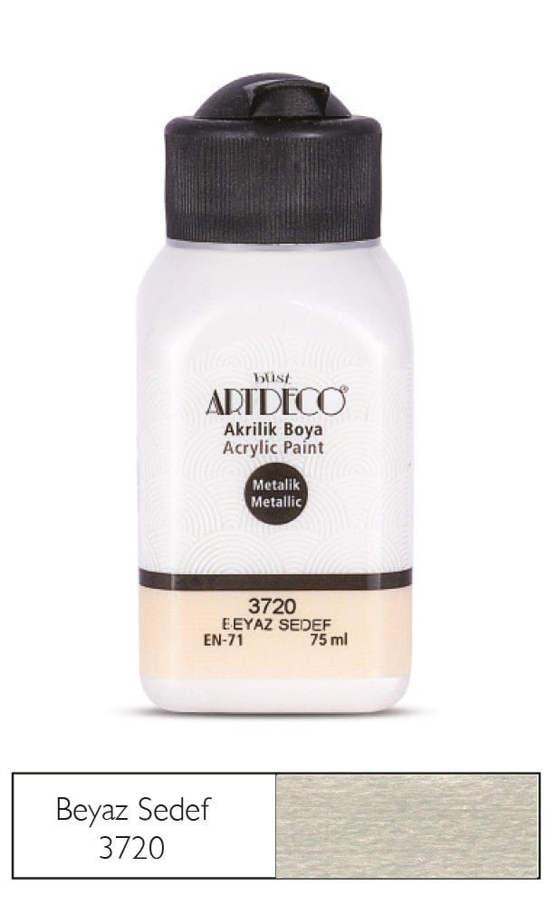 Artdeco Metalik Akrilik Boya 75ml Beyaz Sedef 3720