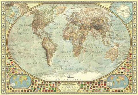 Anatolian Dünya Haritası (World Map) Jay Simons 3935 66x96 2000 Parça Puzzle