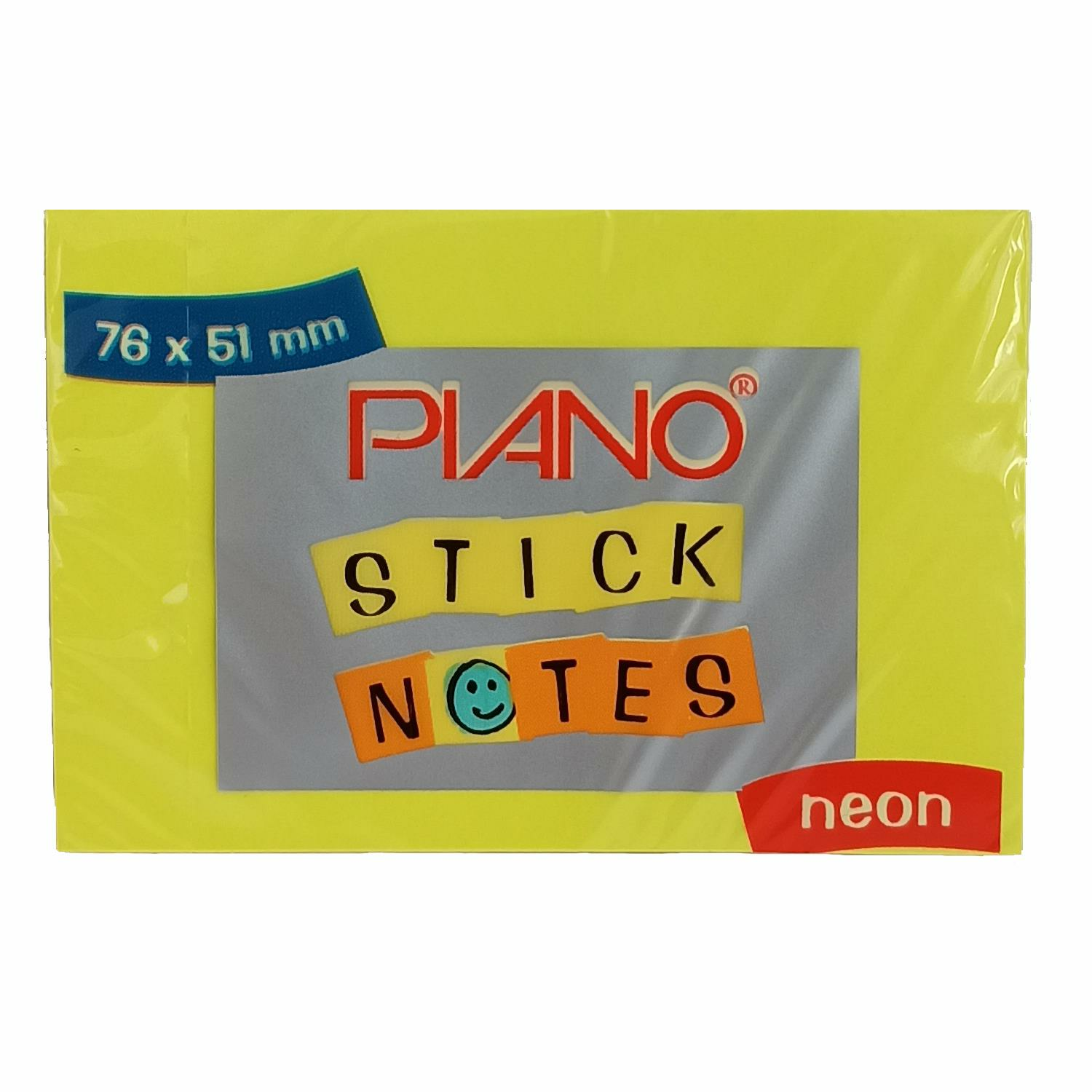 Piano 76x51mm Yapışkanlı Post-İt Neon Sarı