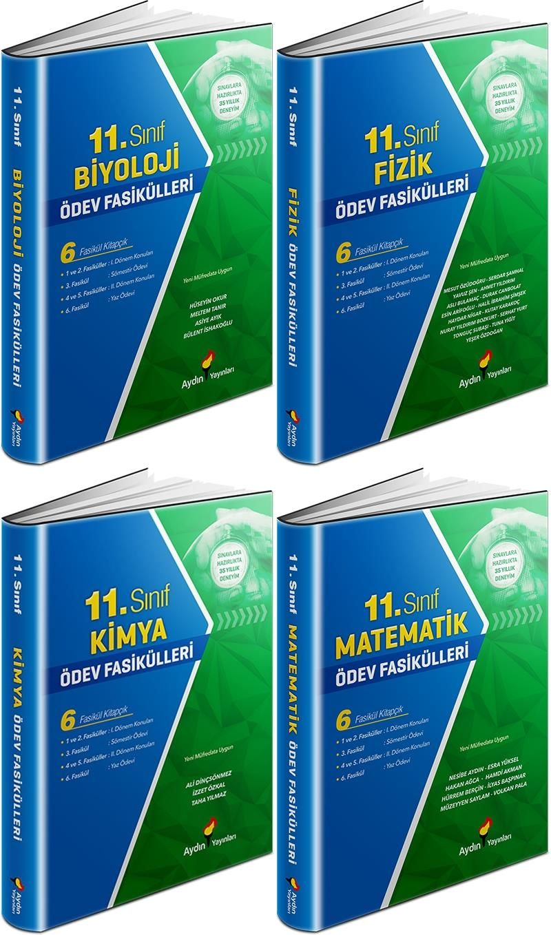 Aydın 11.sınıf Matematik-Fizik-Kimya-Biyoloji Ödev Fasikülleri