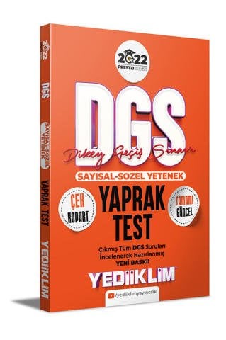 Yediiklim Yayınları 2022 Prestij Serisi DGS Çek Kopart Yaprak Test