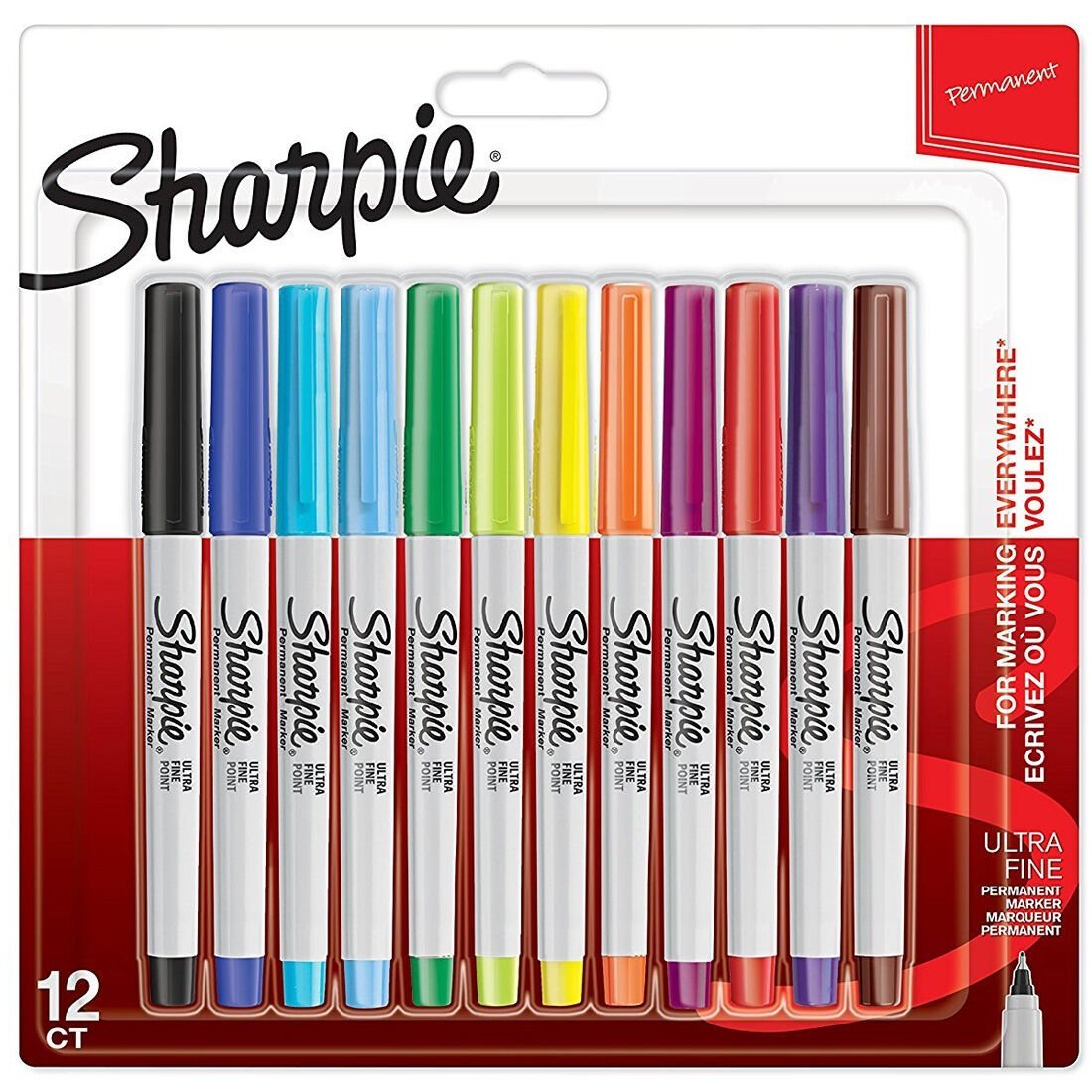 Sharpie Fine Permanent 12`li Karışık Markör