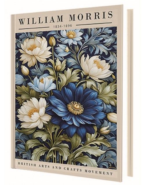 Deffter Blue Flower (William Morris) 96 Yaprak Çizgili Sert Kapak Defter