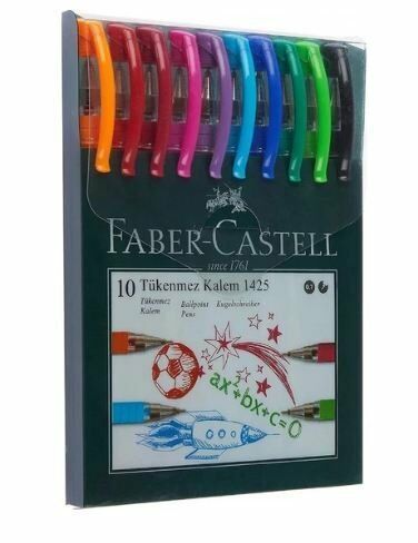 Faber-Castell Tükenmez Kalem 10'lu Karışık 1425