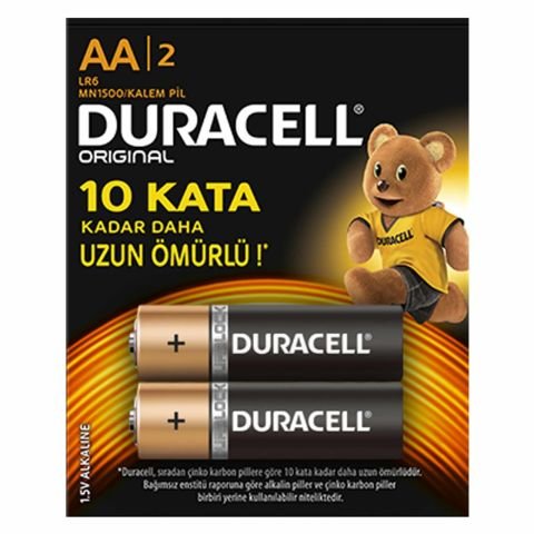 Duracell Alkalin AA Kalem Pil 2 Adet