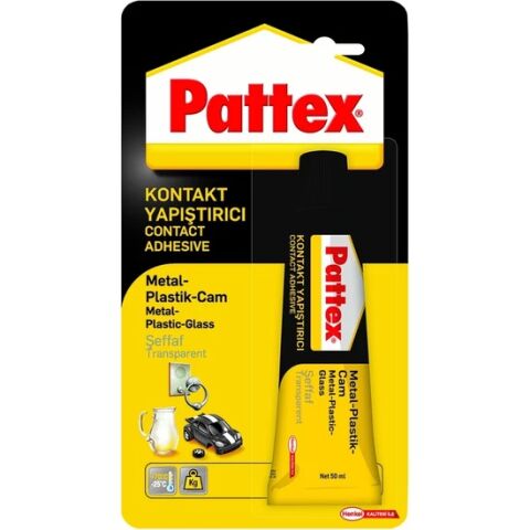 Pattex Kontakt Yapıştırıcı Metal / Plastik / Cam 50G Tüp (Şeffaf)