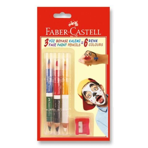 Faber-Castell Çi̇ft Tarafli Yüz Boya Kalemi̇ 3 Kalem 6 Renk