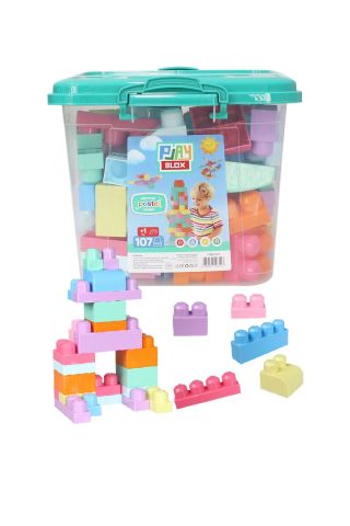 Play Blox Yapı Oyuncakları 3127 Pastel Renkler Mega Blok Seti 107 Parça Kovalı