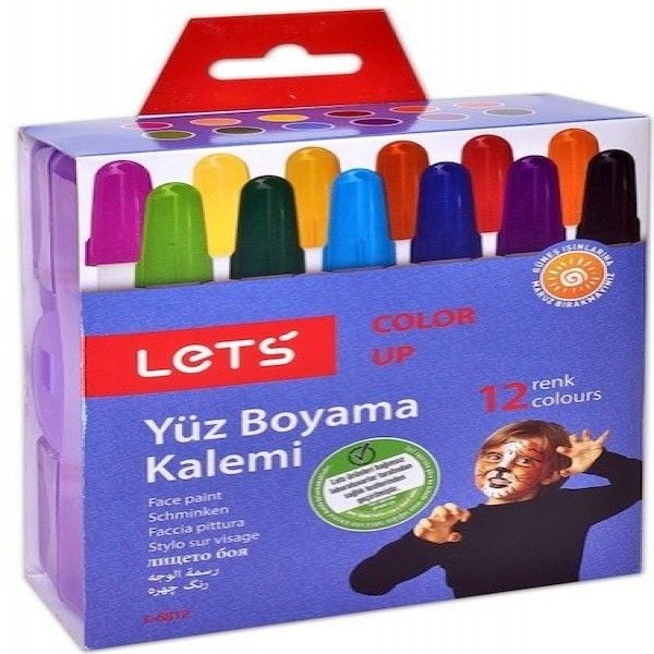 Let's L-6812 Yüz Boyama Kalemi 12 Renk Kutulu