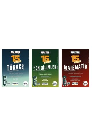 6. Sınıf Master Türkçe -matematik -fen Bilimleri 15 Deneme 3 Set