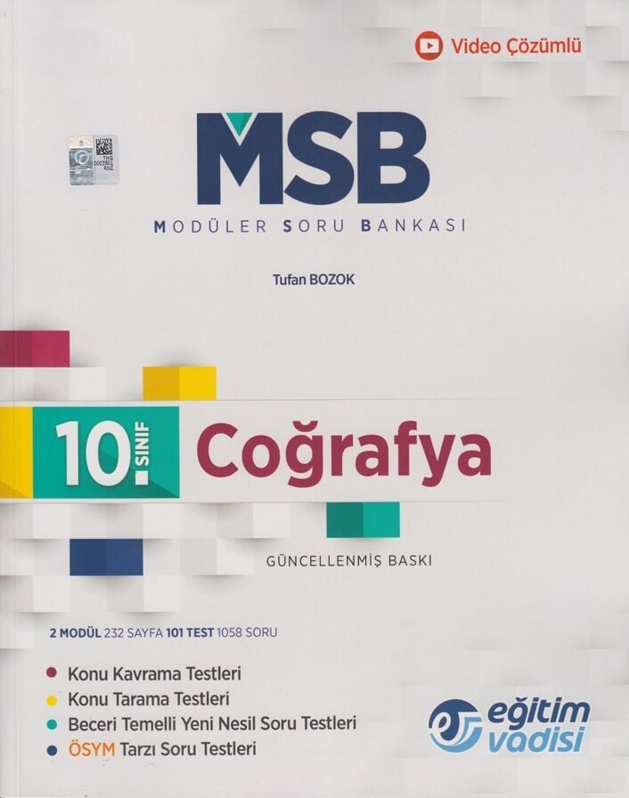 Eğitim Vadisi 10. Sınıf Coğrafya Güncel MSB Modüler Soru Bankası