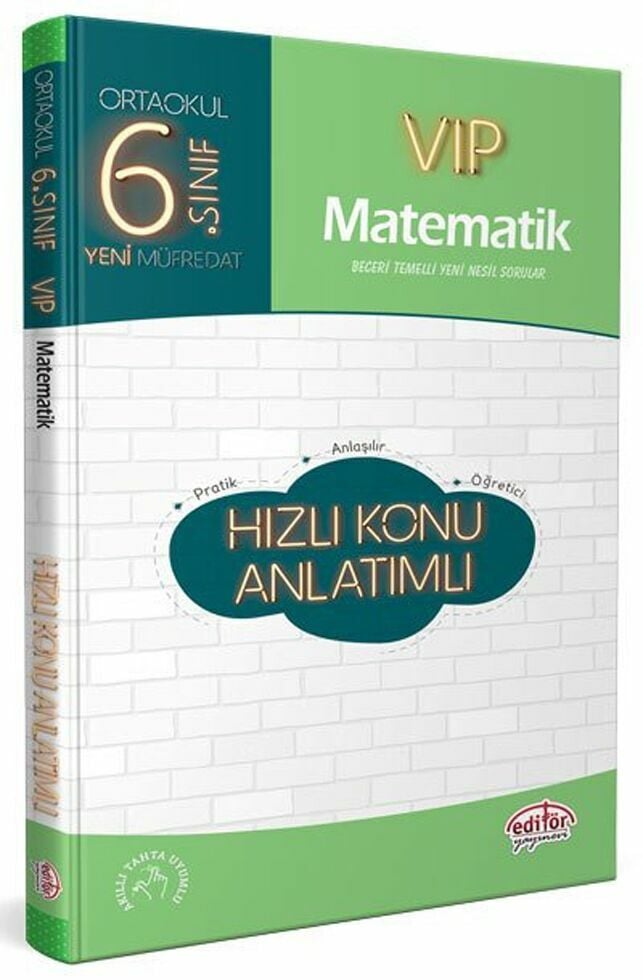 Editör Yayınları 6. Sınıf Matematik VIP Hızlı Konu Anlatımlı