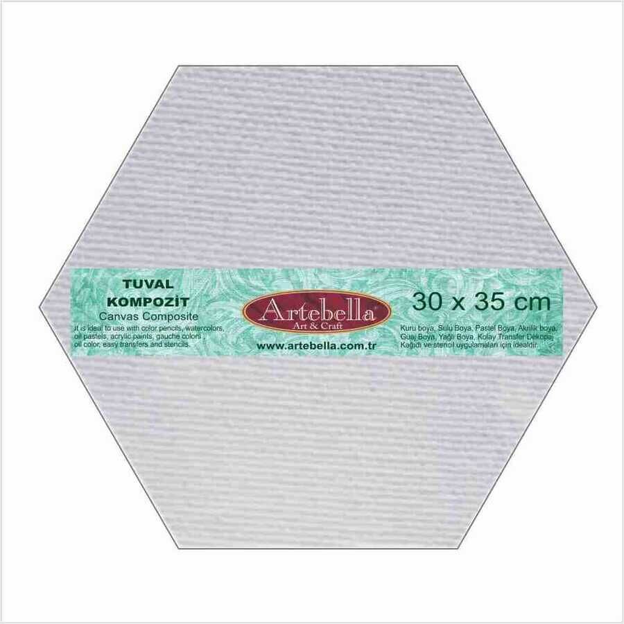 Artebella 30x35cm Kompozit (Sıkıştırılmış) Tuval Altıgen