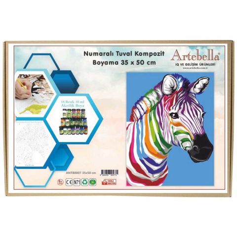 Artebella 35x50 Numaralı Kompozit Tuval Boyama Zebra