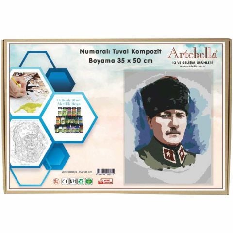 Artebella 35x50 Numaralı Kompozit Tuval Boyama Atatürk