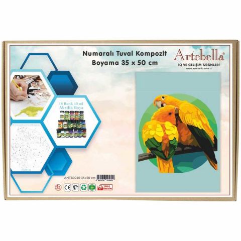 Artebella 35x50 Numaralı Kompozit Tuval Boyama Papağan
