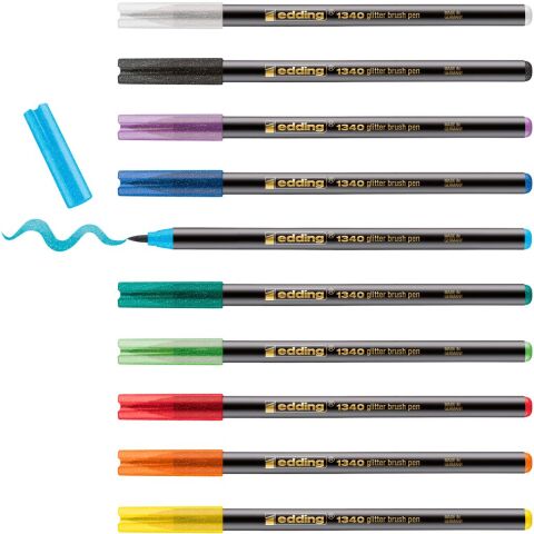 Edding e-1340 Simli Fırça Uçlu Kalem Seti 10 renk