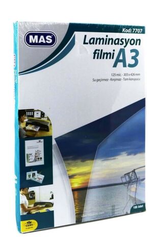 Laminasyon Filmi A3 125mic*303mm Kod 7707 100lü