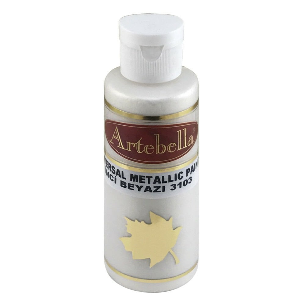 Artebella Metalik Akrilik Boya İNCİ BEYAZI 130CC