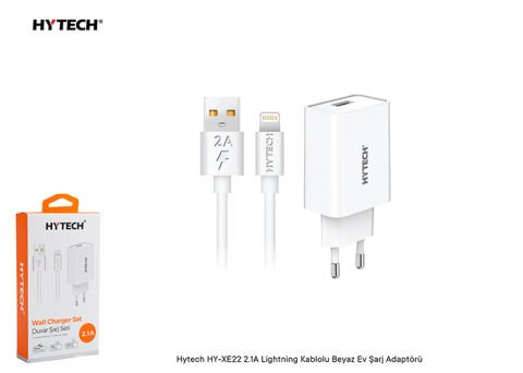 Hytech HY-XE22 2.1A Lightning Kablolu Beyaz Ev Şarj Adaptörü