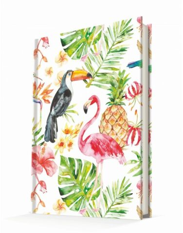 Deffter Flamingo Tucan 96 Yaprak Çizgili Sert Kapak Defter