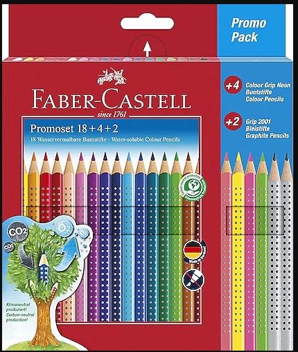 Faber-Castell Promoset 18+4+2 24 renk Kuru Boya Kalem Seti