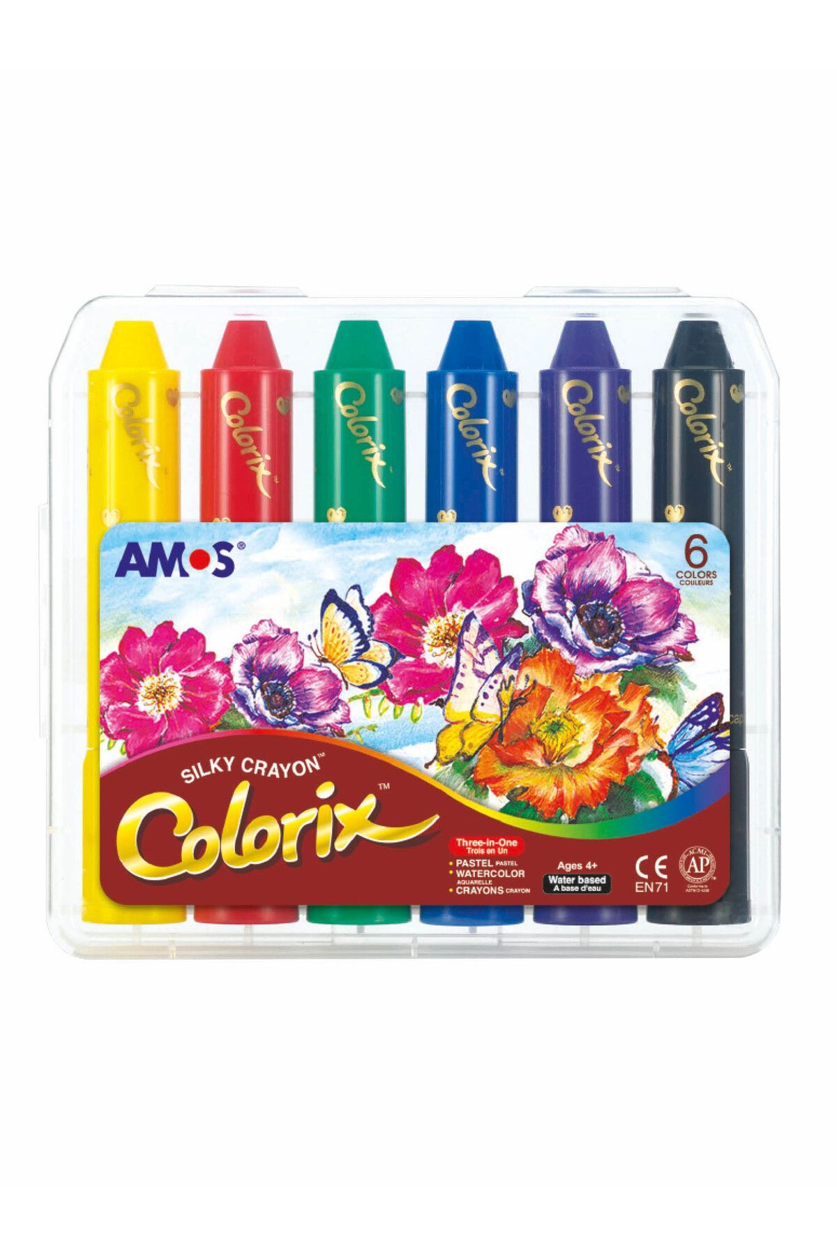 Silky Crayon Colorix - Üçü Bir Arada Boya (MUM BOYA, PASTEL BOYA, SULUBOYA) - 6 Renk