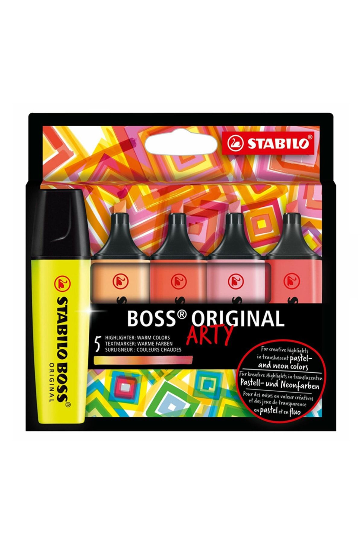Boss Original Arty Sıcak Renkler İşaretleme Kalem Seti 5 Li