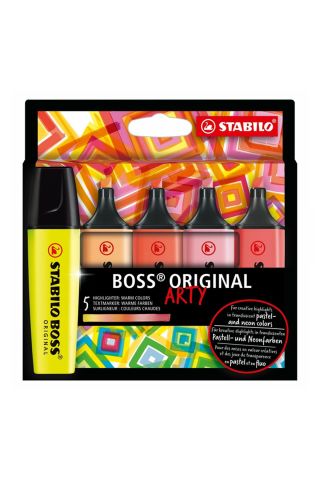 Boss Original Arty Sıcak Renkler İşaretleme Kalem Seti 5 Li