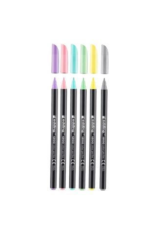 6lı Set Pastel Renkler 1200 Ince Uçlu Keçeli Kalem Grafik Kalemi