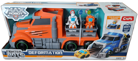 CTOYS Taşıyıcı Tır Ve Robota Dönüşüne Mini Araçlar Turuncu