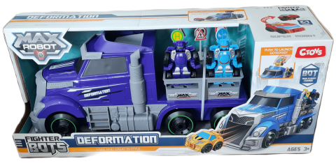 CTOYS Taşıyıcı Tır Ve Robota Dönüşüne Mini Araçlar Mor