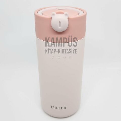 Diller 8992 420ml Pembe Süzgeçli Silikon Taşıma Kulplu Yeni Seri Çelik Termos