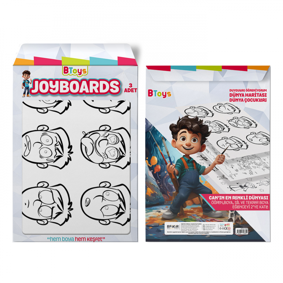 BToys Joyboards Duyguları Öğreniyorum, Dünya Haritası, Dünya Çocukları 3 Adet