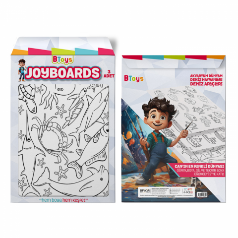 BToys Joyboards Akvaryum Dünyam, Deniz Hayvanları, Deniz Araçları 3 Adet