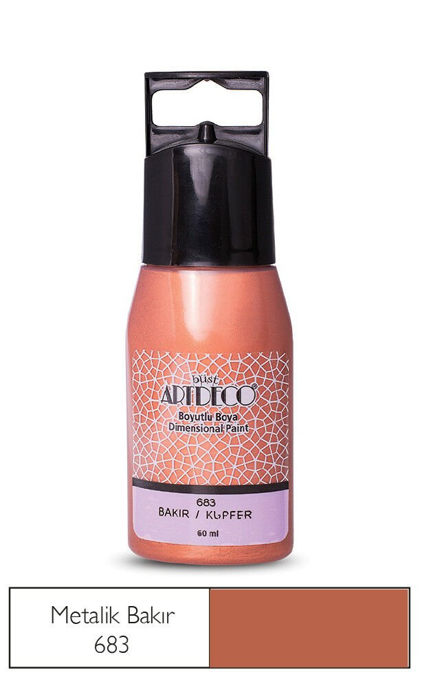 Artdeco Metalik Boyutlu Boya 60ml Bakır 683