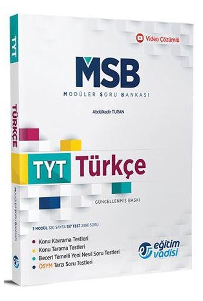 Eğitim Vadisi Yayınları TYT Türkçe Güncel MSB Modüler Soru Bankası