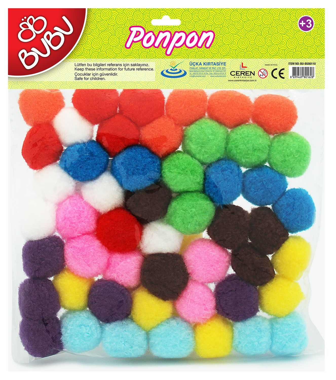 Bu-Bu Ponpon 50 Adet 3 Cm 00110