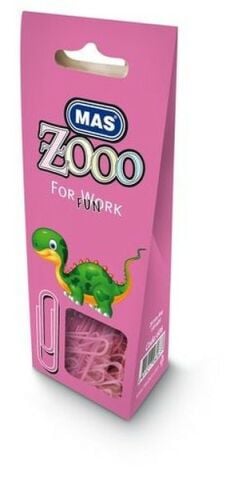 Mas Zooo Karton Pakette Plastik Kaplı Ataş No:3 Pembe 0606