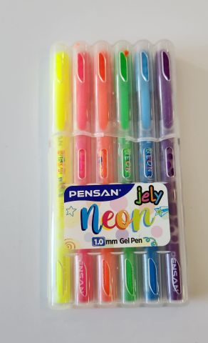 Pensan 1.0mm Neon Jely Gel Pen Kalem Seti