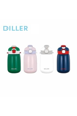 Diller 9073 420ml Lacivert Tek Kapak Çift Kullanım Pipetli/pipetsiz 420ml Askılı Çelik Su Matarası 6 Saat Sıcak/soğuk