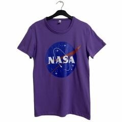 Nasa Baskılı Mor T-Shirt