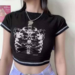 Aesthetic Skeleton Crop T-shirt