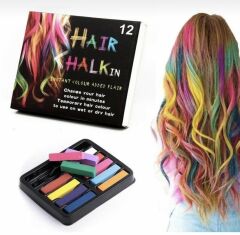 Hair Chalk 12 Li Saç Tebeşiri Renkli Saç Boyası Tebeşiri Geçici