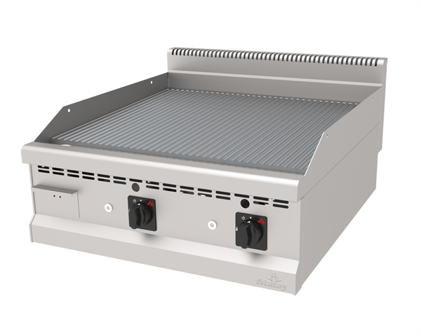 AGI-890/NS - Gazlı Pleyt Izgara, Nervürlü Yüzeyli - Set Üstü
