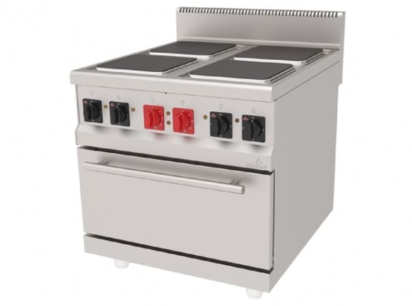 AEK-890 - Elektrikli Kuzine, Dört Gözlü - Fırınlı